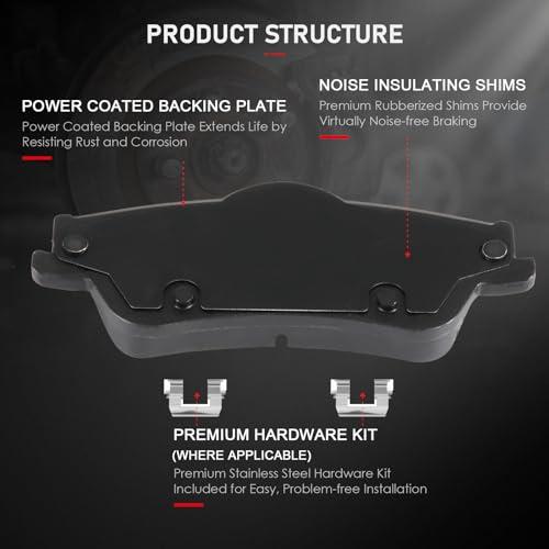 cciyu D1351 D1352 Front Rear Ceramic Brake Pads Kits 8pcs fit Fo 並行輸入品の画像