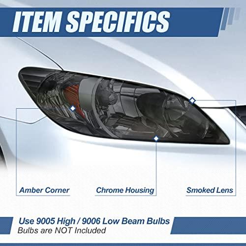 【並行輸入品】Auto Dynasty スモークハウジング アンバー コーナー ヘッドライト アセンブリ ランプ ホンダ シビック クーペ セダの画像