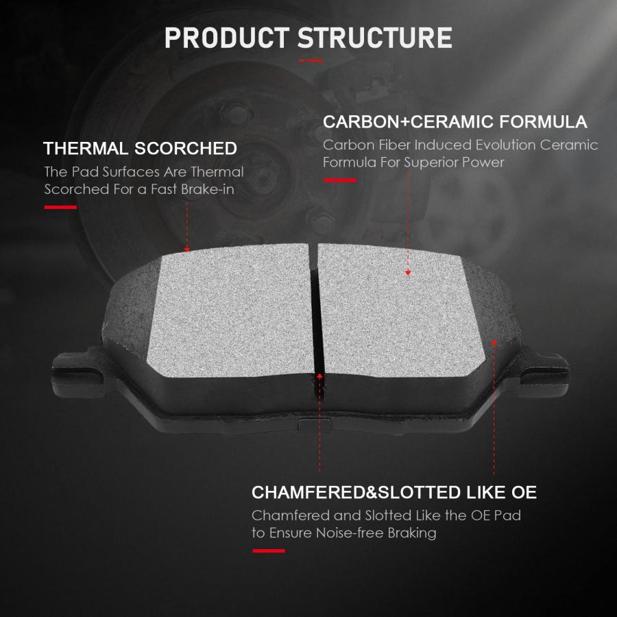 cciyu D1811 Professional Ceramic Front Brake Pads Set fit For 20 並行輸入品_3