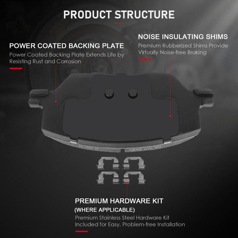 cciyu D1811 Professional Ceramic Front Brake Pads Set fit For 20 並行輸入品_6