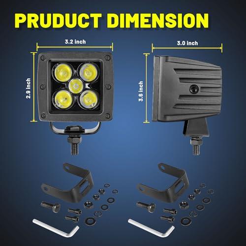 YCHOW TECH LEDキューブ、2個 3インチ 100W スポットビーム CREE LEDライトポッド LEDライトバー ス 並行輸入品_4