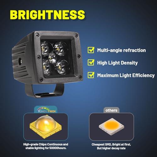 YCHOW TECH LEDキューブ、2個 3インチ 100W スポットビーム CREE LEDライトポッド LEDライトバー ス 並行輸入品_7