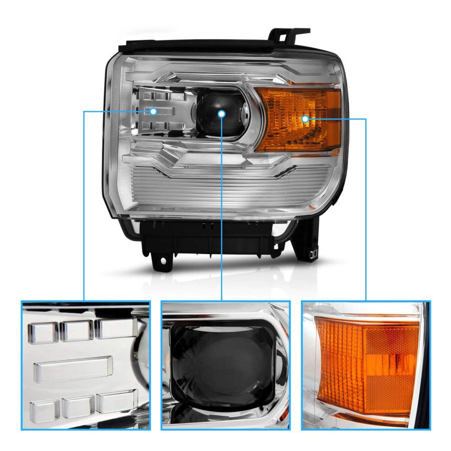 AmeriLite 2014 2015 GMC Sierra 1500/15 2017 2500HD 3500HD ブラックスクエ 並行輸入品_6