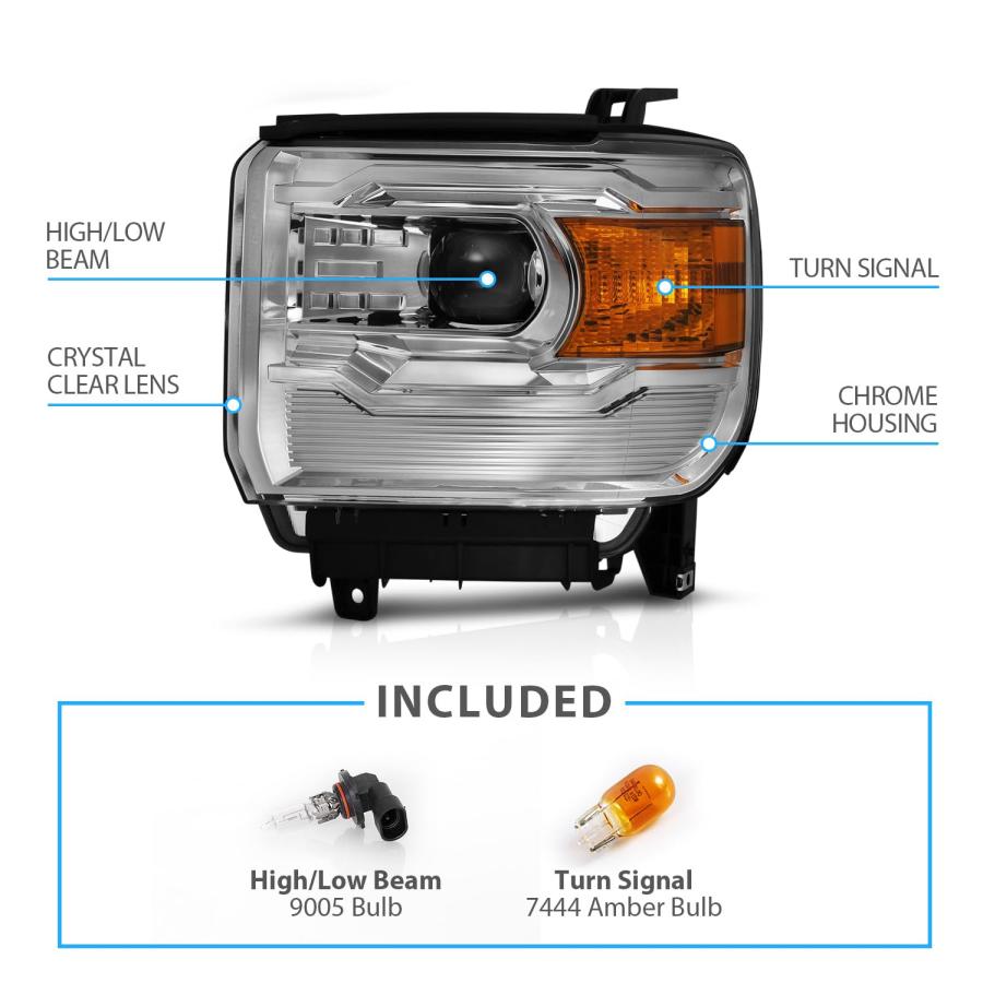 AmeriLite 2014 2015 GMC Sierra 1500/15 2017 2500HD 3500HD ブラックスクエ 並行輸入品_9