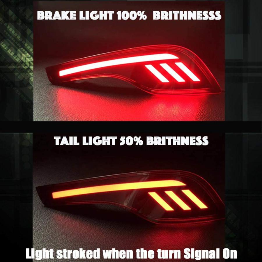 PGONE レッド LED リアバンパーリフレクター フォグブレーキテールライトランプキット 2017 2018 2019 ホンダ 並行輸入品_6
