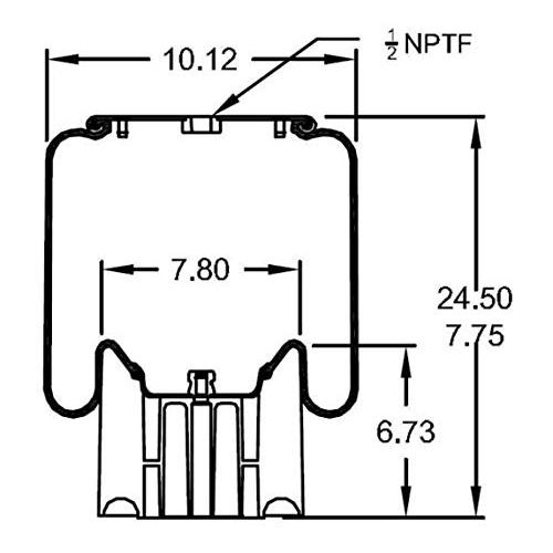 【並行輸入品】TORQUE エアスプリングバッグ 2パック ピータービルトとケンワーストラック用 (ファイアストーン8864、ファイヤーストーン_6