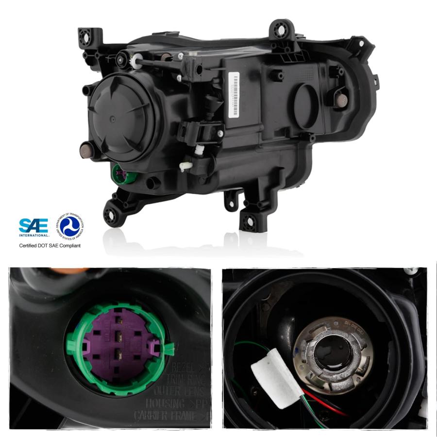 AKKON   2014 2018 JEEP Cherokee [ハロゲンタイプ] プロジェクター ブラック ヘッドライト ヘッド 並行輸入品_6