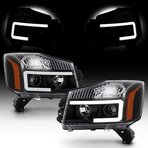 【並行輸入品】 ACANII   For 2014 2015 Nissan Titan 04 07 Armada Black Housing Lの画像