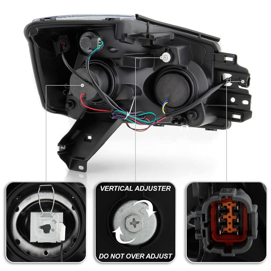 【並行輸入品】 ACANII   For 2014 2015 Nissan Titan 04 07 Armada Black Housing Lの画像