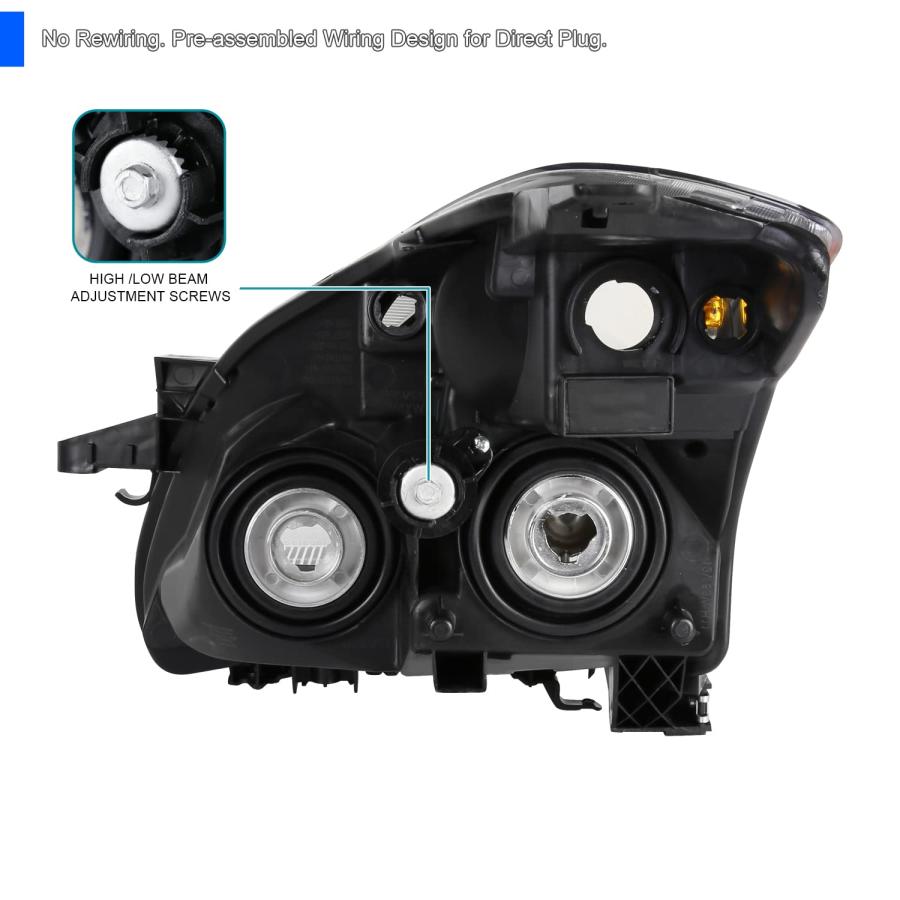 【並行輸入品】SPEC D TUNING クロームハウジング クリアレンズ ハロゲン ヘッドライト 助手席 右側 2010 2012 日産 アル_9