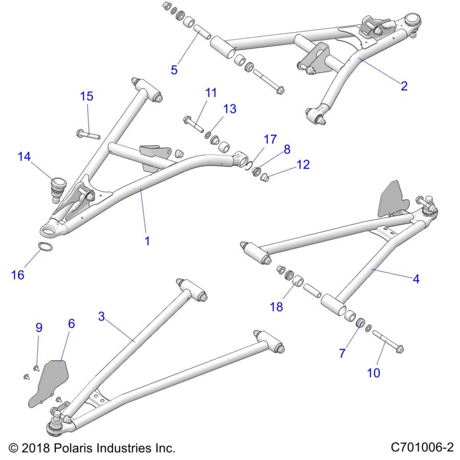 【並行輸入品】Polaris RZR コントロールアーム溶接 フロント ローワー 右 64 マットブラック 純正OEMパーツ 1025140 4_3
