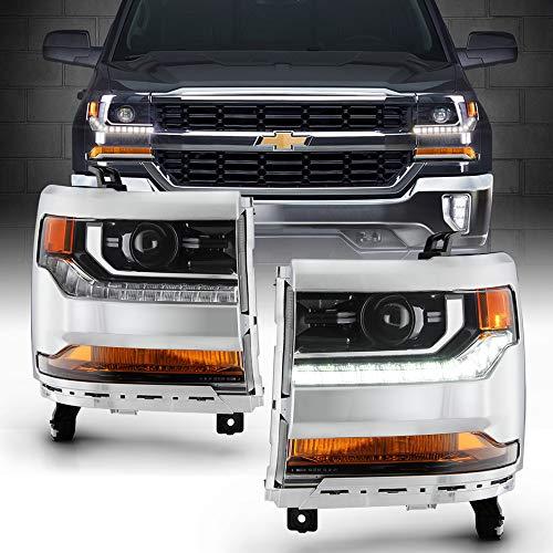 【並行輸入品】ACANII   [HID/キセノンモデル] 2016 2018 シボレー シルバラード 1500 LED DRL プロジェクターの画像