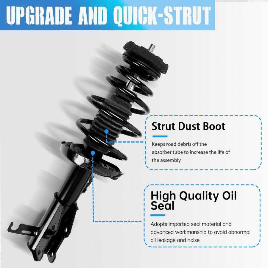 【並行輸入品】 Front Pair Complete Struts with Coil Spring Assembly Compatible_6