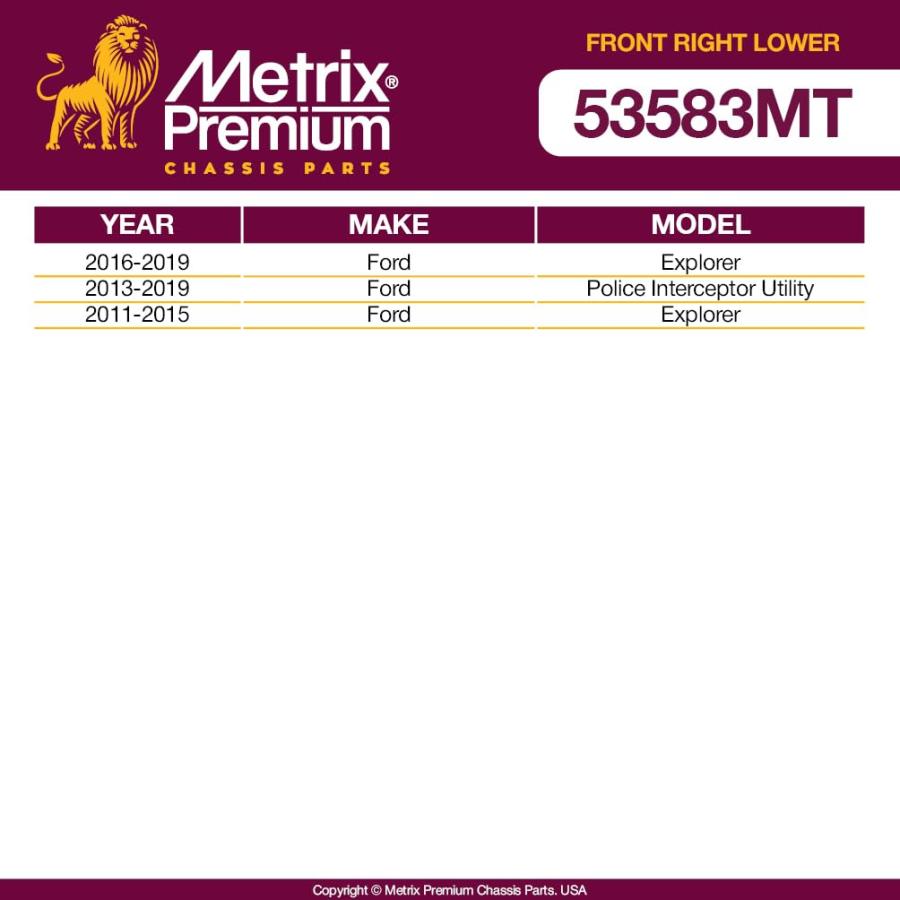 Metrix Premium Chassis Parts Front Right Lower Control Arm w B 並行輸入品_3