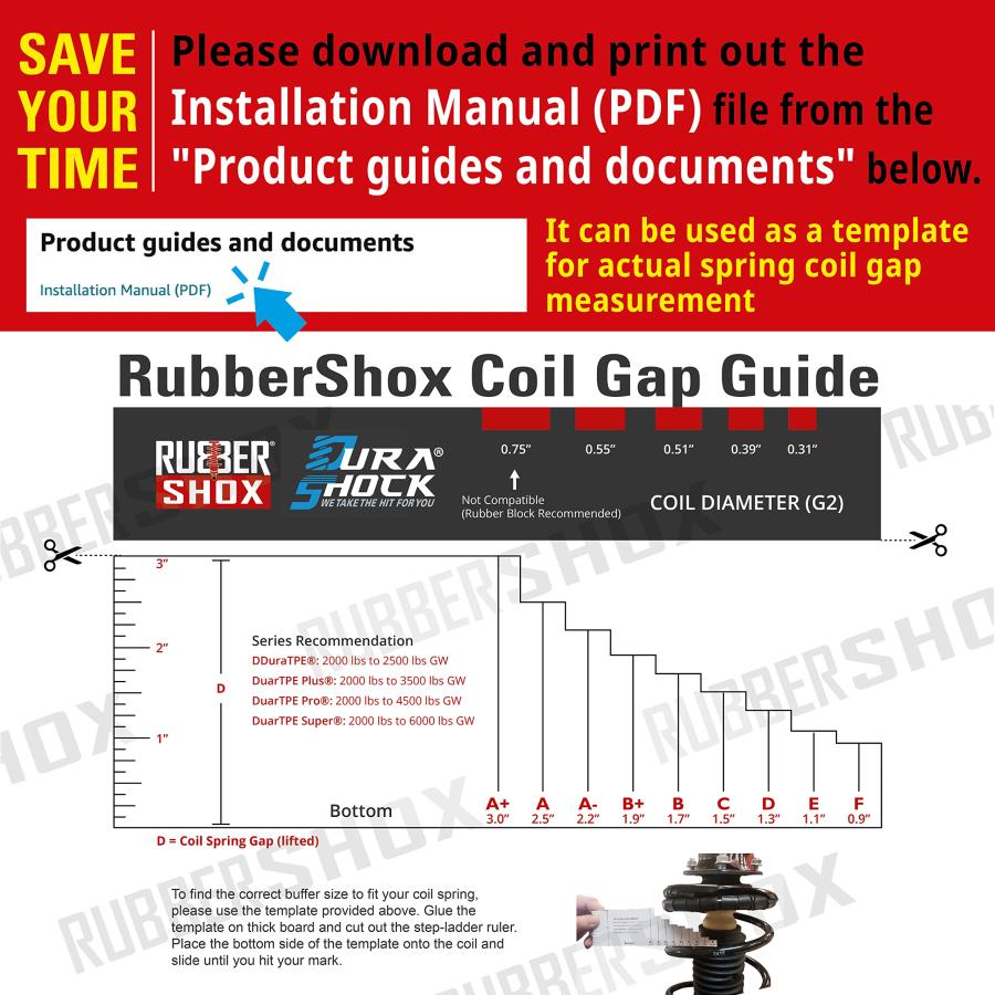 U.S. RubberShox DuraTPEシリーズフロントリアカーコイルスプリングバッファークッション/自動車用サスペンション 並行輸入品の画像