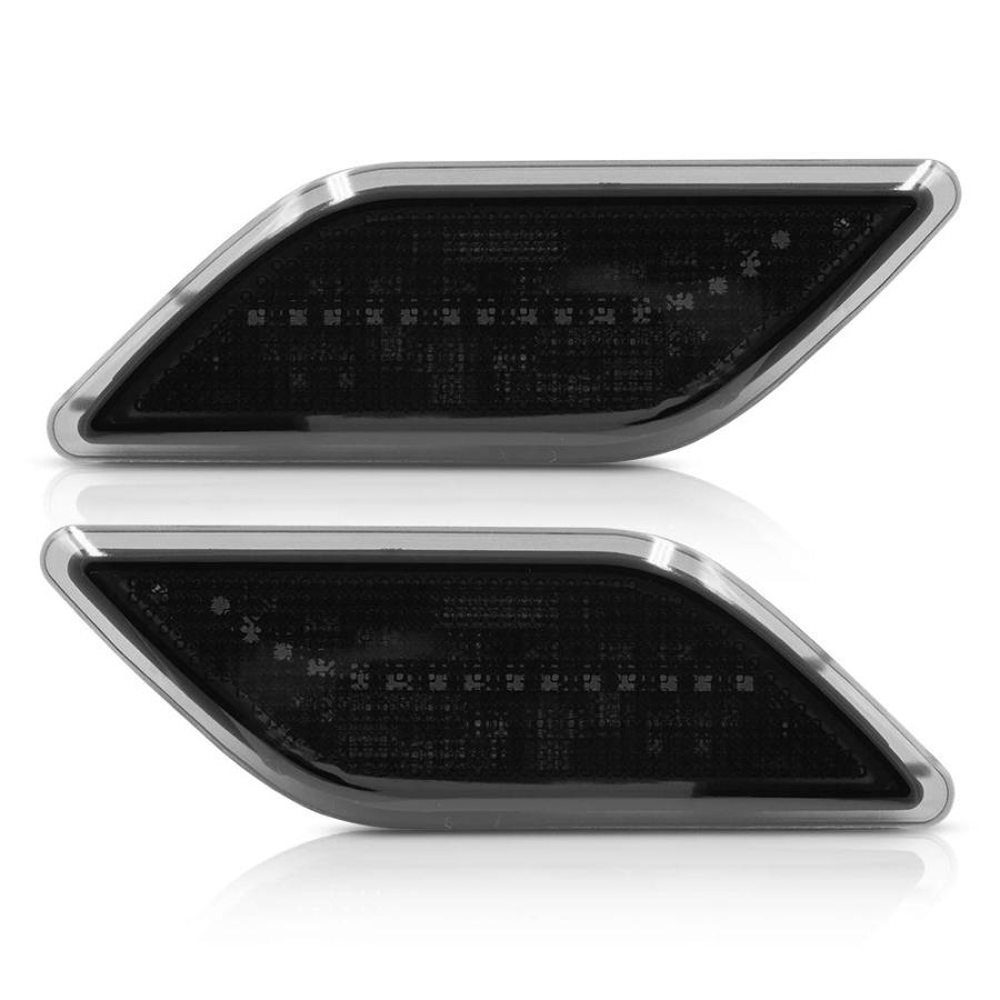 Smoke Lens White LED Front Bumper Side Marker Light Kits for 201 並行輸入品の画像