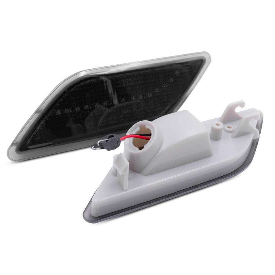 Smoke Lens White LED Front Bumper Side Marker Light Kits for 201 並行輸入品の画像