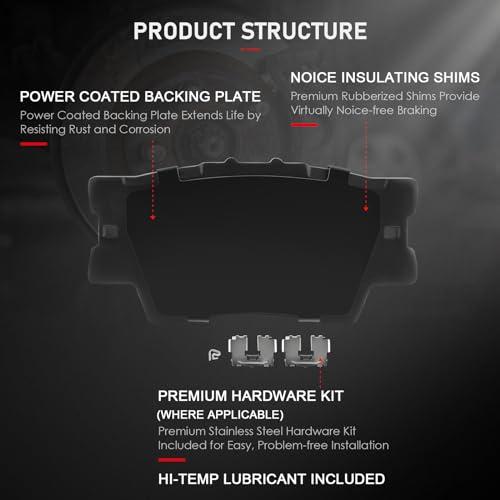 cciyu セラミックリアディスクブレーキパッドセット レクサスES300h/ES350/HS250h/09 10 ポンティアック 並行輸入品の画像