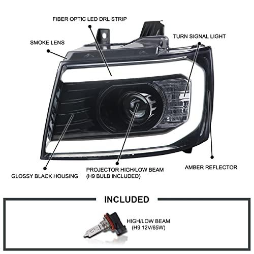 【並行輸入品】SPEC D TUNING DRL LEDストリップ 光沢ブラックプロジェクタースモークヘッドライトシグナル 2007 2013の画像