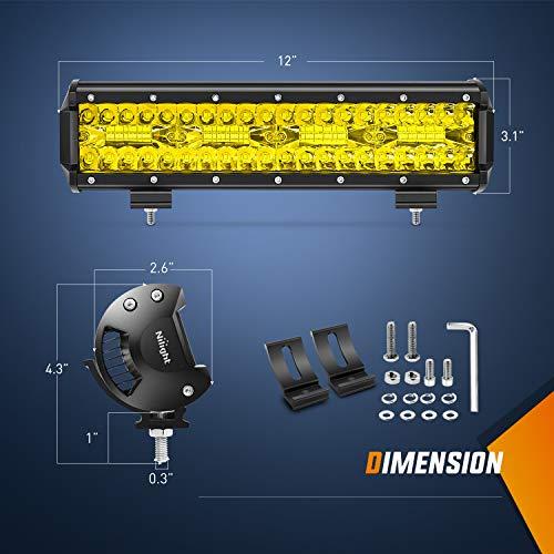 Nilight   18033C A 12 Inch 240W Amber Lights Triple Row Spot \u0026 Fl 並行輸入品_4