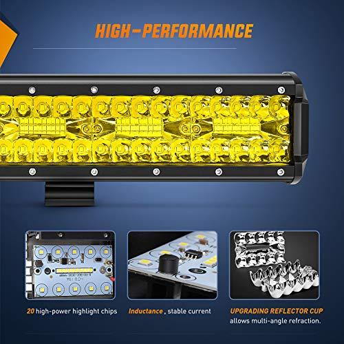 Nilight   18033C A 12 Inch 240W Amber Lights Triple Row Spot \u0026 Fl 並行輸入品_7