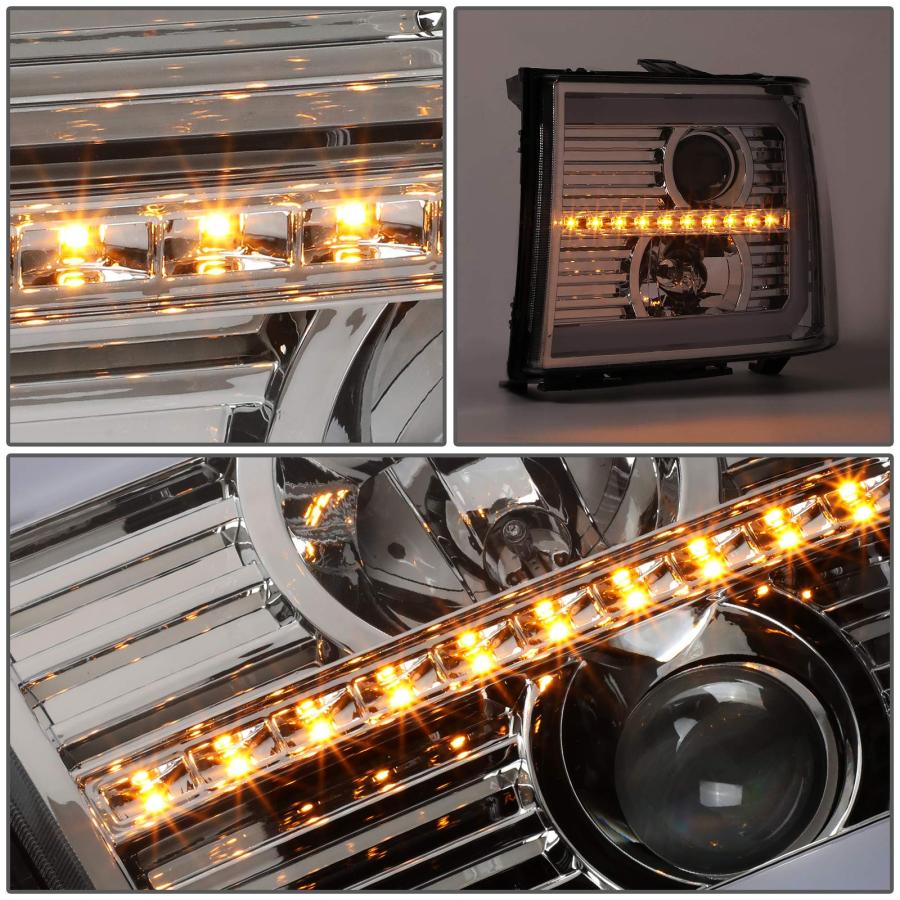【並行輸入品】DNA Motoring HL LB T2 SIE07 CH CL1 クロームプロジェクターヘッドライト LED U Halo Dの画像