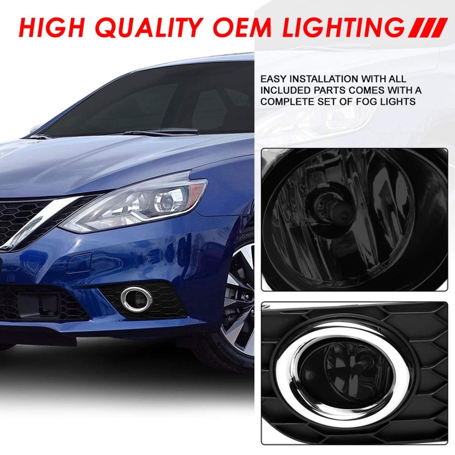 Auto Dynasty OEスタイル スモークレンズ バンパー ドライビング フォグライトランプ ベゼルカバー+スイッチ付き S 並行輸入品_9