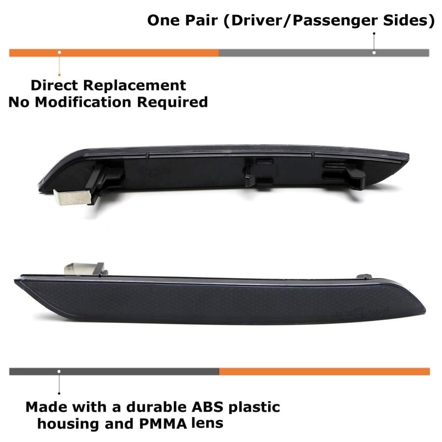 iJDMTOY ユーロスモークレンズ フロントバンパーサイドマーカー リフレクターランプ 2008 2014 BMW E71 X6 並行輸入品の画像