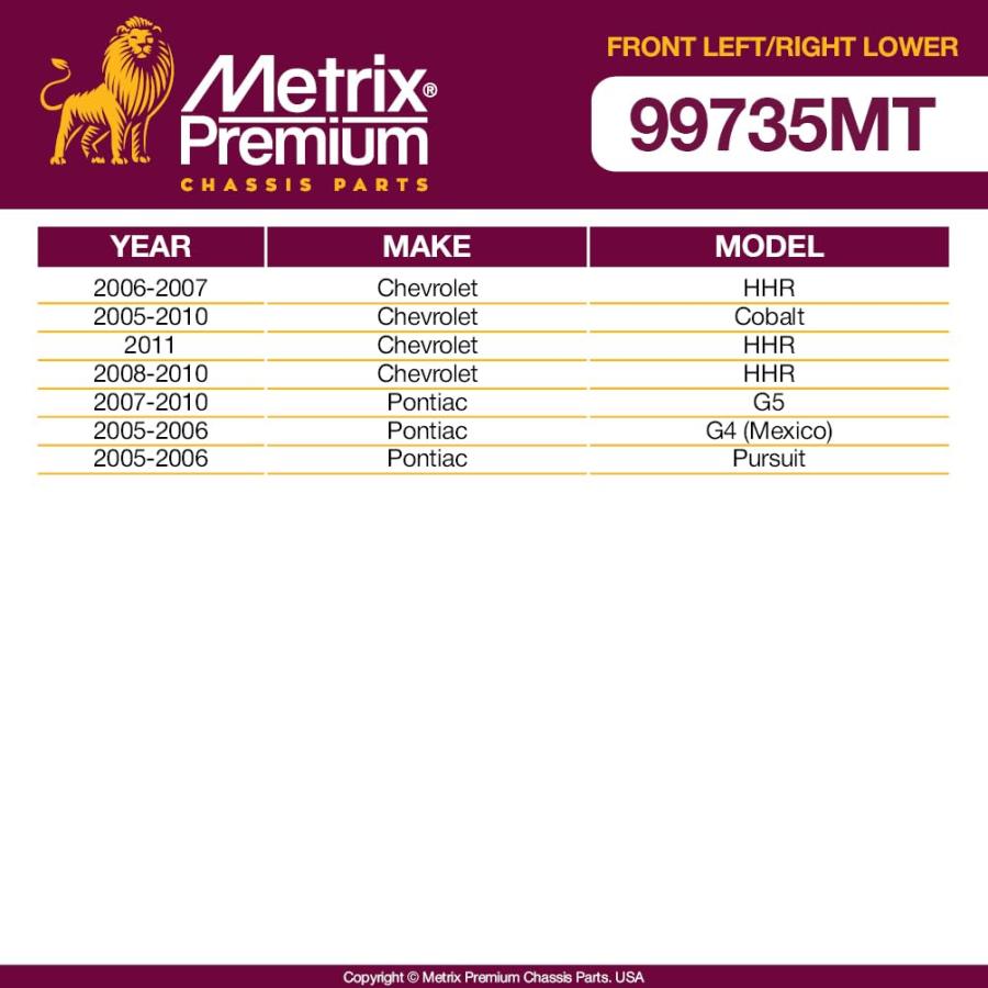 【並行輸入品】Metrix プレミアムフロント左右ローワーコントロールアーム RK620898 \u0026 RK620897 2005 2010 シボレ_3