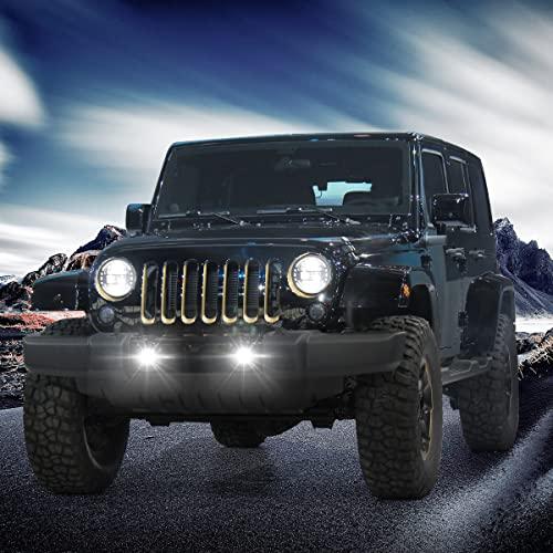 4インチ LED フォグライト スマイリーデザイン フロントバンパー交換用 フォグライト ジープ ラングラー JK JKU TJ  並行輸入品の画像