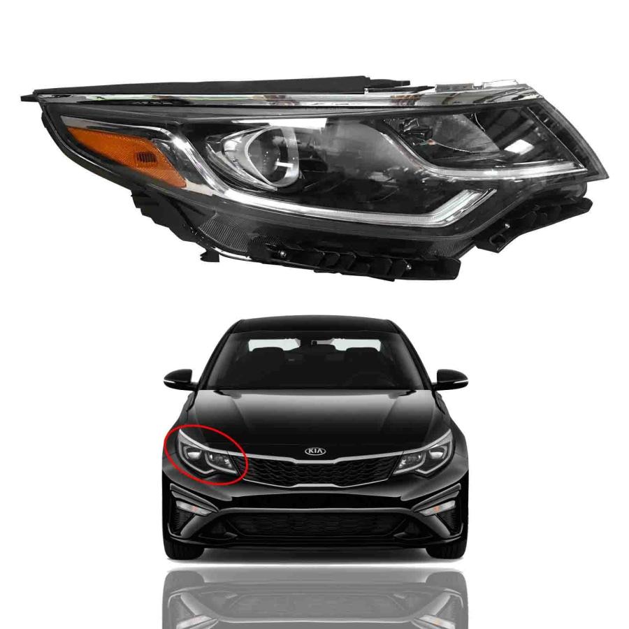 AutoModed フロントアフターマーケット ハロゲン ヘッドライトアセンブリ LED DRL付き 92102D5500 KI2 並行輸入品_3