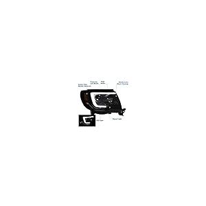 ZMAUTOPARTS LED Tube Projector Headlights Headlamps Black/Smoke  並行輸入品の画像