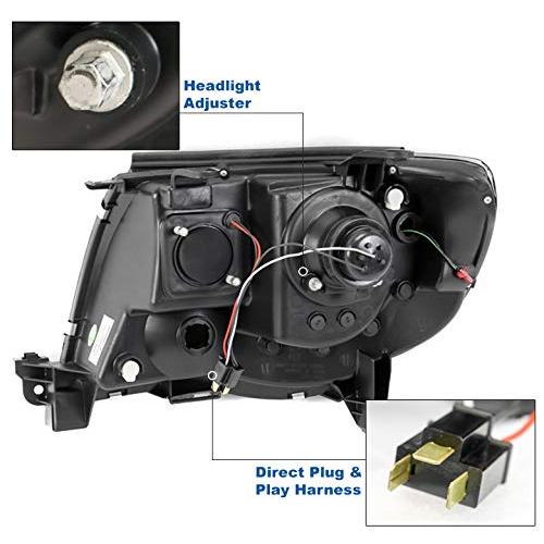 ZMAUTOPARTS LED Tube Projector Headlights Headlamps Black/Smoke  並行輸入品の画像