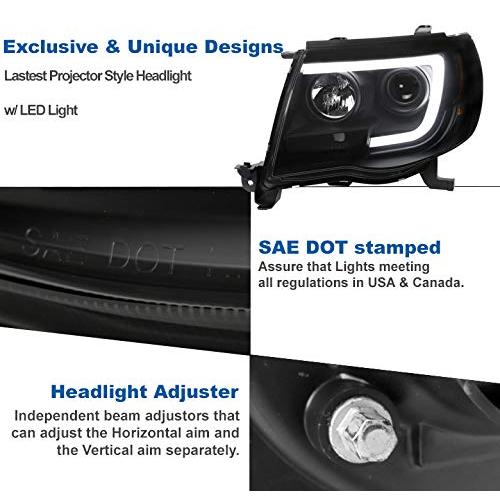 ZMAUTOPARTS LED Tube Projector Headlights Headlamps Black/Smoke  並行輸入品の画像