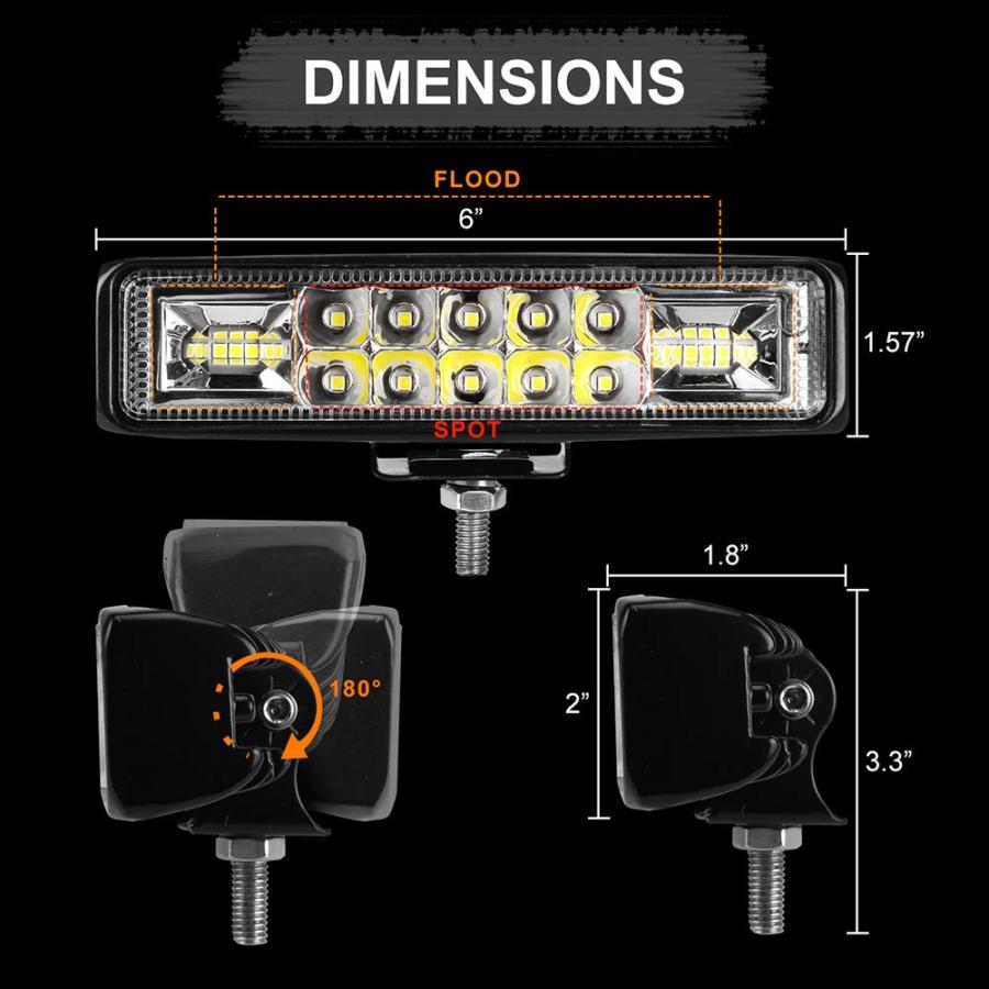 nicerpro 6インチ LEDポッドライトバー スリム 60W 10000Lm 12V/24V ドライビングフォグライト 防水 並行輸入品の画像