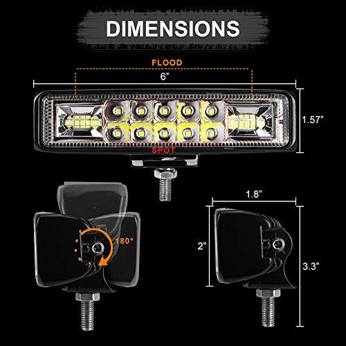 nicerpro 6インチ LEDポッドライトバー スリム 60W 10000Lm 12V/24V ドライビングフォグライト 防水 並行輸入品の画像