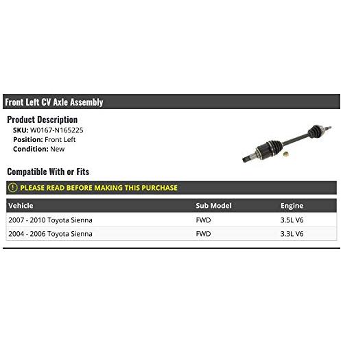 Front Left Driver Side CV Axle Assembly Compatible with 2004 2 並行輸入品_3
