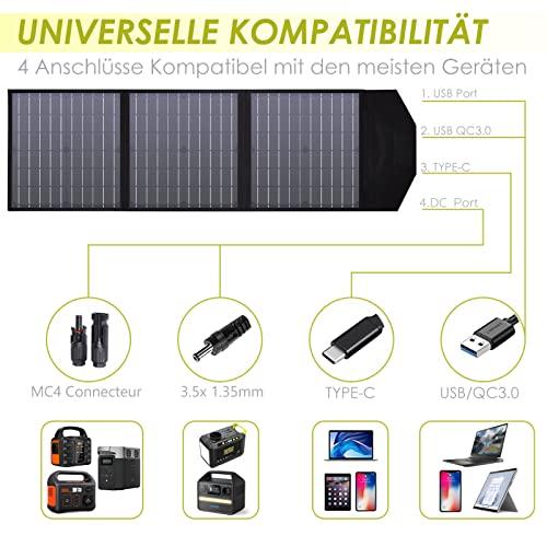 60W Foldable Solar Panel for Portable Power Station Sola 【ショックアブソーバー】 並行輸入品
