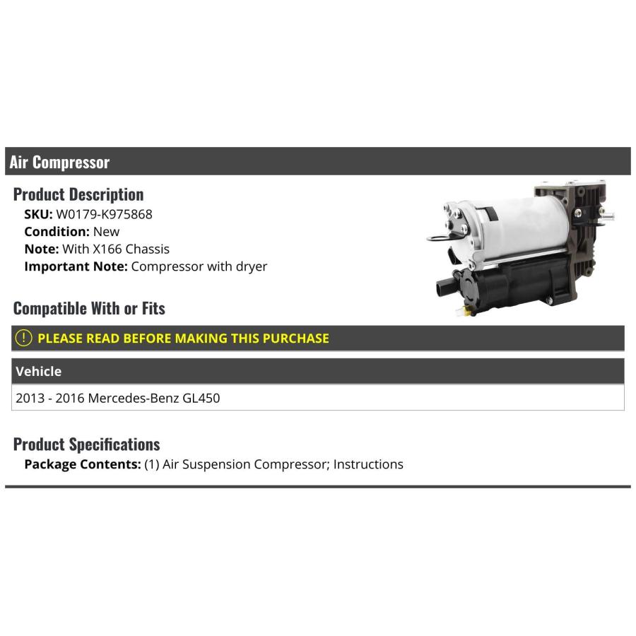 Suspension Air Compressor with Dryer   Compatible with 2013 2016 並行輸入品_2