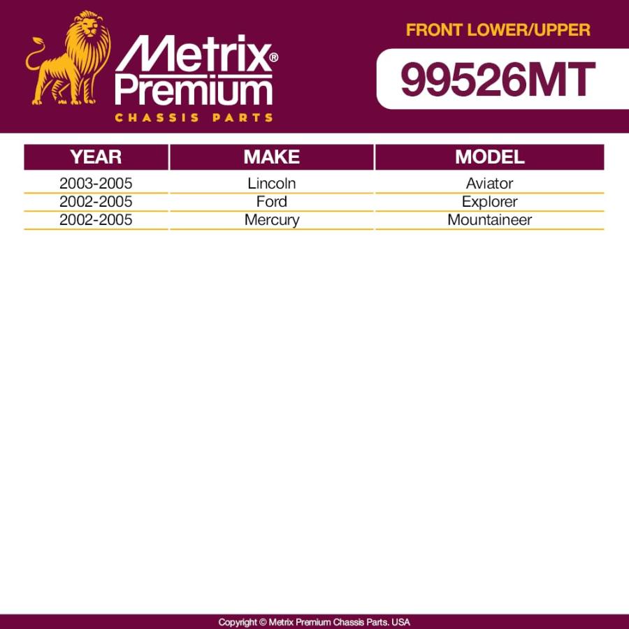 【並行輸入品】Metrix プレミアム サスペンションキット 4ピース K8695T K80008 適合 2002 2005 フォード エクスプの画像