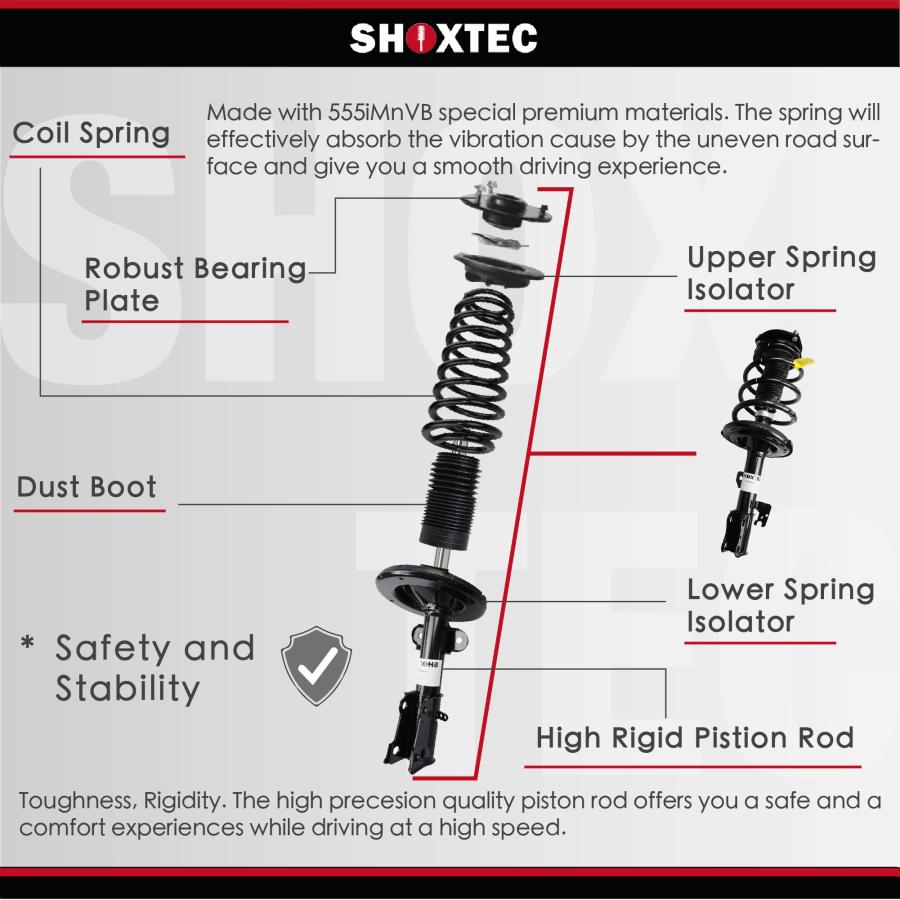 Shoxtec Front Pair Complete Struts Assembly Replacement for 2007 並行輸入品_6