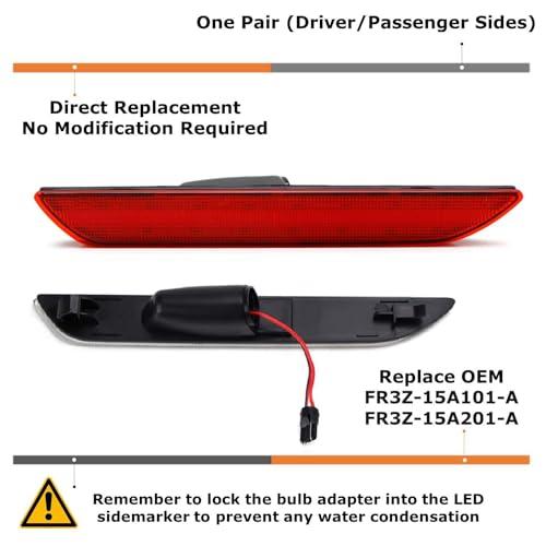iJDMTOY Red Lens Red Full LED Rear Side Marker Light Kit Compati 並行輸入品の画像