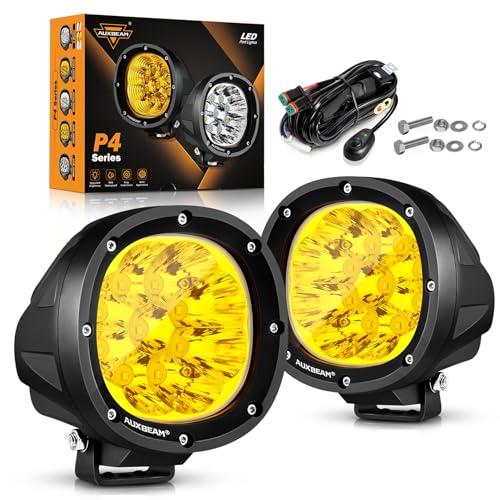 Auxbeam LED アンバー フォグライト 4インチ 90W ラウンドオフロードライト 9000LM イエロー ドライビングラ 並行輸入品の画像