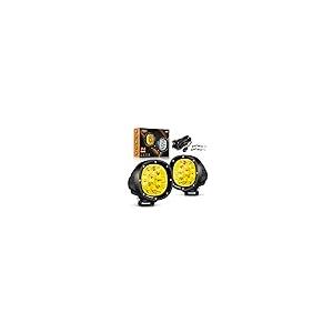 Auxbeam LED アンバー フォグライト 4インチ 90W ラウンドオフロードライト 9000LM イエロー ドライビングラ 並行輸入品の画像