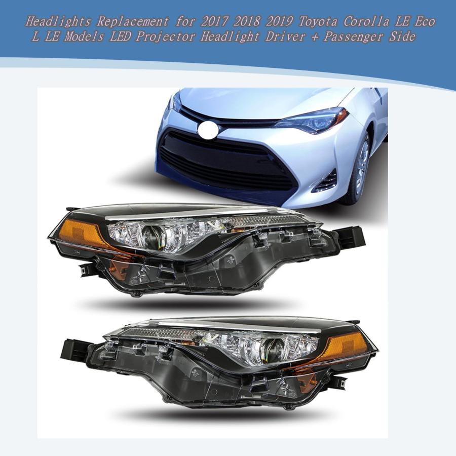 LABLT ヘッドライト 交換用 2017 2018 2019 トヨタ カローラ LE エコ L LE モデル LED プロジェク 並行輸入品_3