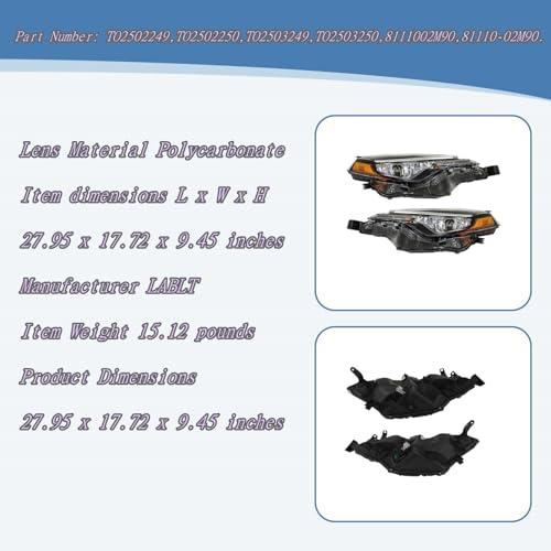 LABLT ヘッドライト 交換用 2017 2018 2019 トヨタ カローラ LE エコ L LE モデル LED プロジェク 並行輸入品_7