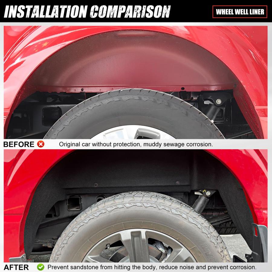 ブラック ホイールウェルガード リアホイールウェルガード 2021 フォード F 150用 (ラプターには適合しません) Utii 並行輸入品の画像