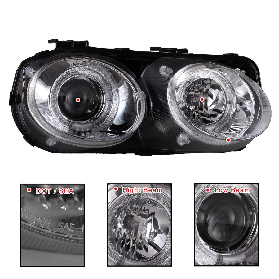 ROXX Haloブラックプロジェクターヘッドライト 1998 1999 2000 2001 アキュラインテグラ 3Dr/4Dr  並行輸入品_9