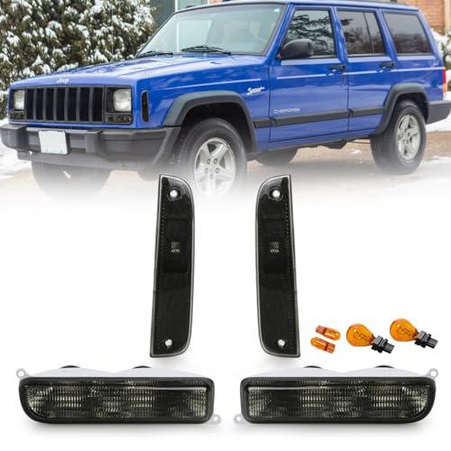 USR 97 01 XJ シグナルライト   コンボ スモークバンパーウィンカー + コーナーサイドマーカーランプセット + 4つ 並行輸入品の画像