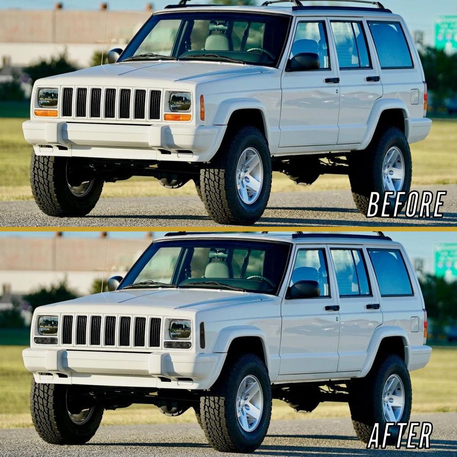 USR 97 01 XJ シグナルライト   コンボ スモークバンパーウィンカー + コーナーサイドマーカーランプセット + 4つ 並行輸入品の画像
